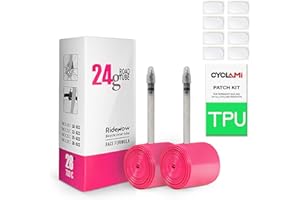 CYCLAMI 24g Chambre à Air TPU Ultra Légère De Vélo De Route 700 x 18 23 25 28 30 32c Valve Française 45mm/65mm/85mm mm Lot De 1/2