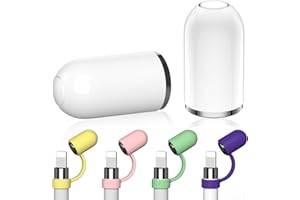 ACAGET 2 Pezzi Tappo Magnetico di Ricambio e 4 Pezzi Contenitore di Ricambio Tappo Holder per Apple Pencil per Apple Pencil di prima Generazione, Tappo Magnetico Compatibili con Apple Pencil 1a Generazione