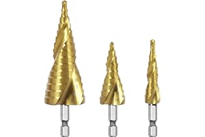 LESOLEIL Espiral Paso Ranurado Broca - 3pcs HSS 4-12/4-20/4-32mm