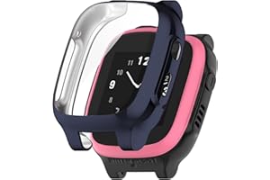 Miimall Kompatybilny z etui Xplora X5 Play, miękki zderzak z TPU z osłoną ekranu HD, odporna na zarysowania, odporna na wstrząsy, pełna ochronna obudowa dla Xplora X5 Play Kids Smartwatch-różowy