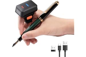 Tera Pro Series Mini 1MP CMOS Ring Lector de código de Barras Escáner de código QR 2D 1D Inalámbrico 2.4G y Bluetooth y USB 2.0 Cable portátil, HW0010