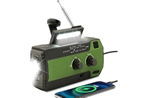 Wind Up Solar Radio,SOLARBABY Emergency Radio,Self-Powered Crank Radio with LED Torch,SOS Alarm, AM/FM Weather Radio with 4000 mAh Battery for Emergency Charging from Smartphone(Green)