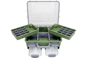 Seaknight 3-Tier Waterproof Fishing Tackle Box, Secure Lock, Durable ABS & Adjustable Compartments, Storage Organizer for Carp, Bass, Freshwater & Saltwater Fishing Gear