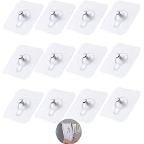 Set 30 Ganci Adesivi Per Quadri Senza Forare | Portata Max 5 Kg, Piccolo Quadrato | Per Pareti Lisce, Rimozione Pulita