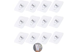 DAWOOWF 12 sztuk samoprzylepnych haczyków do zdjęć, gwoździe do obrazów ściennych, wieszaki na obrazy bez gwoździ wodoodporne samoprzylepne haczyki do zawieszania zdjęć