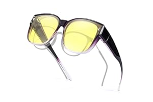 Myiaur Lunettes de conduite de nuit pour femme Verres jaunes polarisés pour la sécurité - Vision nocturne - Lunettes de phare anti-reflets pour monture légère