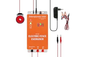 RIOKKO Recinzione elettrica con allarme, recinzione elettrica da 230 V, uscita 2 Joule per 5 KM, dispositivo impermeabile per recinzioni per animali da fattoria, animali domestici, pollame, pascoli domestici