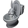 3dByEma - Skibidi Toilet And Big Chungus Plush Set, Adorable Figurine Collectibles, Fun Gifts for Gamers And Cartoon Lovers - Grey