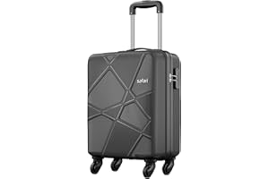 Safari Pentagon Hardside Small Size Cabin Luggage Suitcase Trolley Bags for Travel Black Color 55cm