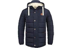 Blend BHFrederic Herren Winterjacke Steppjacke Jacke gefüttert mit abnehmbarer Kapuze Kordelzug Knöpfen Eingrifftaschen Regular fit