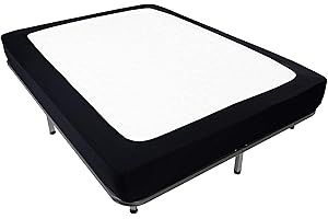 ALYVIA SPRING Boxspring-Bezug, Queen-Size-Größe, Jersey-Strick und dehnbar, 4 Seiten, Bettrock für Hotel und Zuhause, Queen-Size-Bett, XL, Schwarz