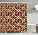 Produktbild BUZRL Modern Shower Curtain, Retro 60s 70s Vintage Geometrical Rounds Triangles Pattern Art Image, Fabric Bathroom Decor Set with Hooks, 60 * 72inch Extra Long, Dark Orange Taupe Brgundy