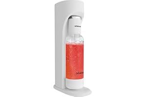 DrinkMate Machine à gazéifier pour eau et boissons gazeuses, recharge de CO2 non incluse, blanc ivoire