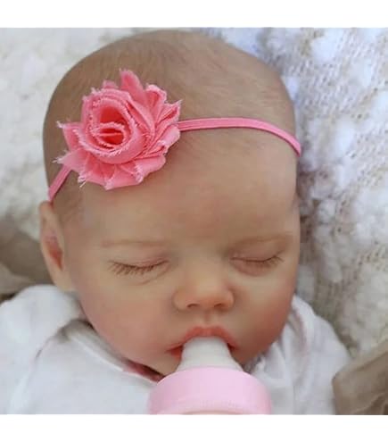 RXDOLL Reborn Babypop Realistisch 45 cm 18 inch Siliconen Vinyl Lichaam Slapend Meisje Handgemaakt Real Life Pasgeborene Bebe Waterdicht Zacht met Voedingsgeschenken