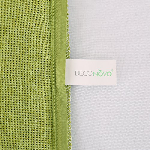 Deconovo Kissenhülle Leinenoptik Kissenbezüge Sofa Dekokissen 45×45 cm Grün 4er set - 6