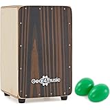 Compact Cajon by Gear4music with Seatpad Gigbag and Shakers, Ebony