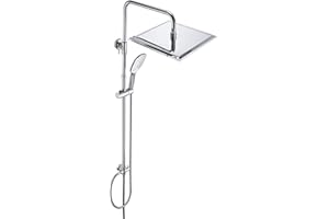 JOHO 304 Conjunto de Ducha sin Grifo sinThermostato Monomando Acero inoxidable con Cabezal de Ducha Cuadrada de lluvia 30x30cm