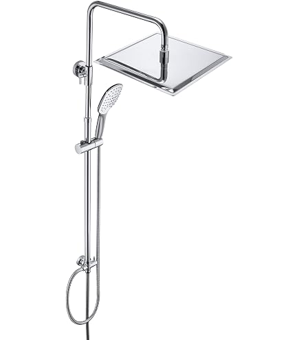 MONDAWE Duschsystem 30,5 Cm Deckenmontiert – Gebürstetes Nickel, Mit Regenkopf & Handbrause
