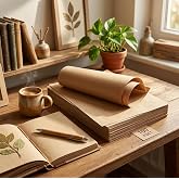A4 Kraft Kağıt 100 Adet (21x29.7 cm) - Doğal Kahverengi Ambalaj, Baskı, &Ccedil;izim, Paketleme ve Hobi İ&ccedil;i &Ccedil;ok Ama&ccedil;lı Saman Kağıdı