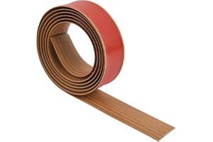 DODUOS 2 m x 4 cm golvövergångsremsor, tröskelstänger, brunt trä, självhäftande PVC övergångsprofil golvfogningsremsor, dörrd