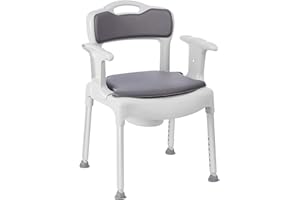 Etac Swift Commode, Commode Toilet Chair, Bedroom Commode, Adjustable Leg Height, Lightweight and Easily Moved, 46 x 41 cm Seat