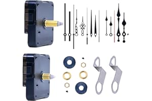 Bepilesto Silent Clock Mechanisms Battery Powered with 5 Styles Clock Hands, 2 Pack 6168S Quartz Clock Movement for Repair Wall Clock Mechanism Replacement DIY Parts Kits