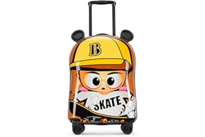 GinzaTravel Kids Suitcase for Girls and Boys Children's Luggage Carry On Hand Case, Hard Shell, ABS, Lightweight, Spinner Wheels, Telescoping Handle, 55x36x20cm