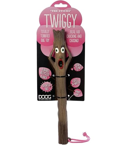 DOOG Stick Family „Twiggy“ Apportierspielzeug Für Hunde – Sicherer Als Echte Stöcke, Splitterfrei, Schwimmt & Leuchtet Im Dunkeln – Mittelgroß & Robust