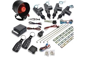 MACHSWON H842694 Central låssats, fjärrkontroll centralen i billåset nyckellöst ingångssystem kit, med Power Central Lock Kit 2 fjärrkontroll för nyckellös bil + larmsiren