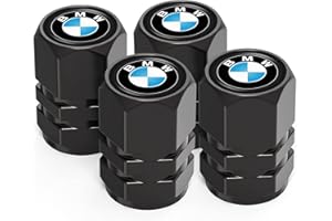 LABSTANDARD Tappini gomme auto per BMW 1 3 5 6 Series X1 X3 X7 X5 X6 Z4 7 M, 4 pezzi cappuccio valvola a prova di perdita, tappi valvole pneumatici auto, tappi auto gomme, tappi pneumatici auto, Nero