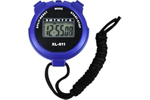 BEHAHAI Digital Sports Stopwatch Timer Stopwatch Large Display Interval Training Timer Outdoor Split Stop Watch Lap Timer Digital Calendar Alarm Clock Referee Watch for Training Swimming Running(Blue)