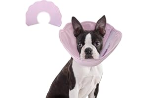 PUMYPOREITY Halskrause Katze, Weich Katzen Halskrause Einstellbar Anti-leckende Anti Biss Katzenkragen Schutzkragen Halskrausen für Katzen Welpen Nach Operation und Verletzungen(Hellrosa, XL)