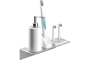 WEISSENSTEIN Mensola bagno adesiva da muro 24 cm - Rettangolare - Acciaio inox