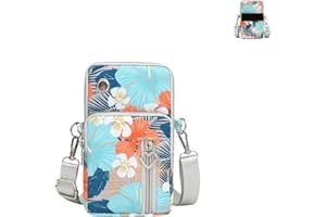 Ronoza Torba na telefon komórkowy do zawieszenia, damska torebka na telefon komórkowy, torba na ramię, nylonowa, mała torba na ramię z wejściem słuchawkowym, regulowana, odpinany pasek na ramię, kolor