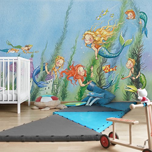 Preisvergleich Produktbild Apalis Kindertapeten Vliestapeten Matilda, die Meerjungfrauenprinzessin Fototapete Breit / Vlies Tapete Wandtapete Wandbild Foto 3D Fototapete für Schlafzimmer Wohnzimmer Küche / 94714