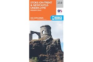 Stoke-on-Trent & Newcastle-Under-Lyme Map | Biddulph & Stone | Ordnance Survey | OS Explorer Map 258 | England | Walks | Hiking | Maps | Adventure