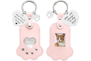 SHANDADDY 2er Set Pfotenabdruck-Schlüsselanhänger,Taschenanhänger,Haustier-Erinnerung,Foto und Haaraufbewahrungstasche,Handgefertigt aus Vollnarbenleder,Emotionales Gedenkgeschenk für Hunde,Katzen (rosa)