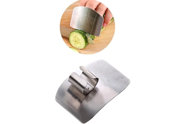 Garde De Doigt Découpant Le Protecteur De Coupe, Garde De Doigt D'acier Inoxydable Et Protecteur Découpant L'outil De Cuisine Pour Protéger Vos Doigts, 1PCS (argent)