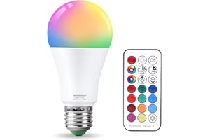 VARICART E27 żarówka LED 10 W Edisona, RGB + ciepła biel 3000 K, możliwość ściemniania 12 zmieniających się kolorów + 5 trybów, wbudowana pamięć z pilotem, 75 W ~ 100 W. Globus do codziennego i nastrojowego oświetlenia (opakowanie 1 szt.)