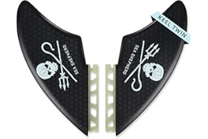 AQUBONA Doppia Linguetta II AM2 FINS Single Tab Dual Tab Fin Surfboard in Fibra di Vetro Pinne per Surf con Pinne, Chiave Pinna, Multicolore (Piccolo, Medio Grande)