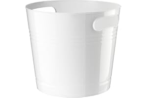 HOMESHOPA.COM HOMESHOPA Handy Plastic Bin, Round Flexible Storage Container Bucket, Lightweight Portable Multipurpose Paper Trash Bin, Ice Bucket, Laundry Basket, Flexi Tub for Home Office Kitchen Household (White)