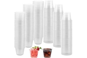 WOPPLXY 500 Pièces Shooter Plastique de Transparent, 40ml/4cl Verrine Plastique Aperitif, Verres à Shot Réutilisable en PP pour les Fêtes, les Mariages, la Boutique, les Réunions, les Fêtes de Noël