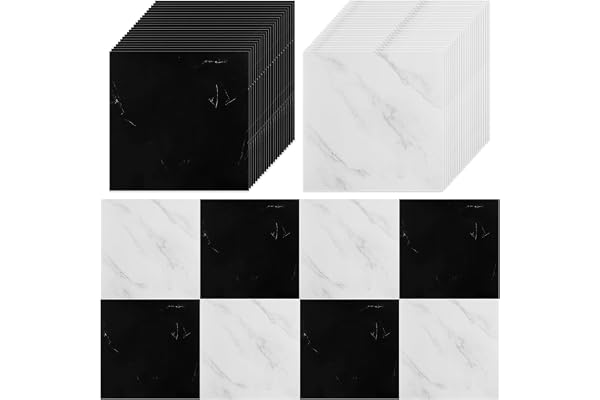 CYEER PVC-golvbeläggning självhäftande 30 x 30 cm golvplattor självhäftande kök, självhäftande golvplattor för vardagsrum, ba