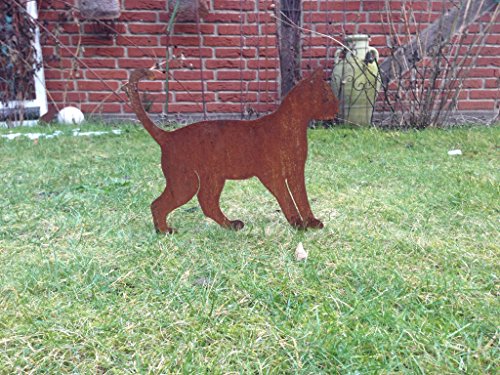 Gartenstecker Edelrost – laufende Katze groß – Höhe 29 cm - 2