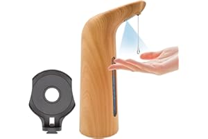 MAMIDDLE Automatyczny dozownik mydła Dozownik Mydło Łazienka Inteligentna kuchnia Czujnik ruchu na podczerwień do domu, biura, łazienki, hotelu (400ml, jasne drewno)