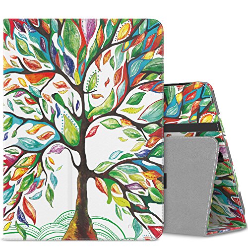 MoKo Samsung Galaxy Tab S3 9.7 Hülle - PU Leder Ständer Schutzhülle Smart Case Cover mit Stift-Schleife / Standfunktion und Auto Sleep / Wake Up Funktion für Samsung Galaxy Tab S3 9.7 Zoll (2017) SM-T820 / T825 Tablet, Glück Baum