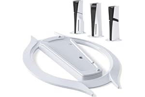 playvital Supporto per PS5/Slim/Pro, Base Stand Verticale per PS5 Pro/Slim/Standard Console Disco&Digitale, Accessorio Salvaspazio Antiscivolo, Stabilità Migliorata, Bianco