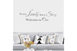 ANFIGURE Inspirational Quotes Family Wall Stickers: Home Vinyl Art Wall Decals for Kitchen Living Room - Every Family Has a Story 25" X 8"