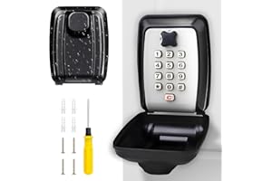 Landlord Direct Supplies Key Safe Wall Mounted Police Approved, Outdoor Key Lock Box with 12-Digit Resettable Combination, Large Waterproof Key Storage Box for Spare Keys, Home,Airbnb, and Office