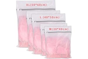 AITODOS TA AiTodos® 5PCS Bolsa Lavadora -1 Extra Grande (60 * 50 cm), 2 Grandes (40 * 50 cm) y 2 Medianas (30 * 40 cm), Ropa Delicada, Blusas, Medias, Bufanda, Falda - Bolsa Lavadora Ropa